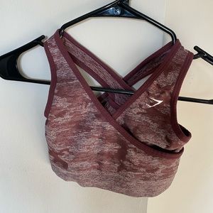 GYMSHARK Berry Camo Seamless Sports Bra
